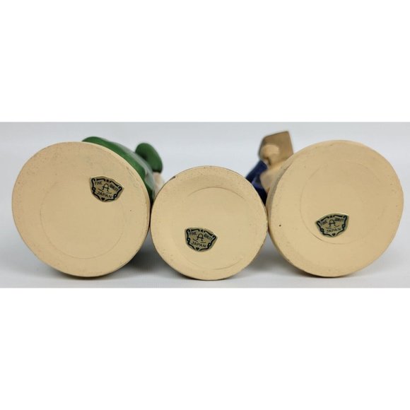 Vtg 3 Pc Paper Mache Composite Victorian Christmas Carolers Fine A Quality Japan - Picture 8 of 9